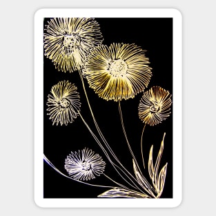 BLACK GOLD GERBERA Sticker